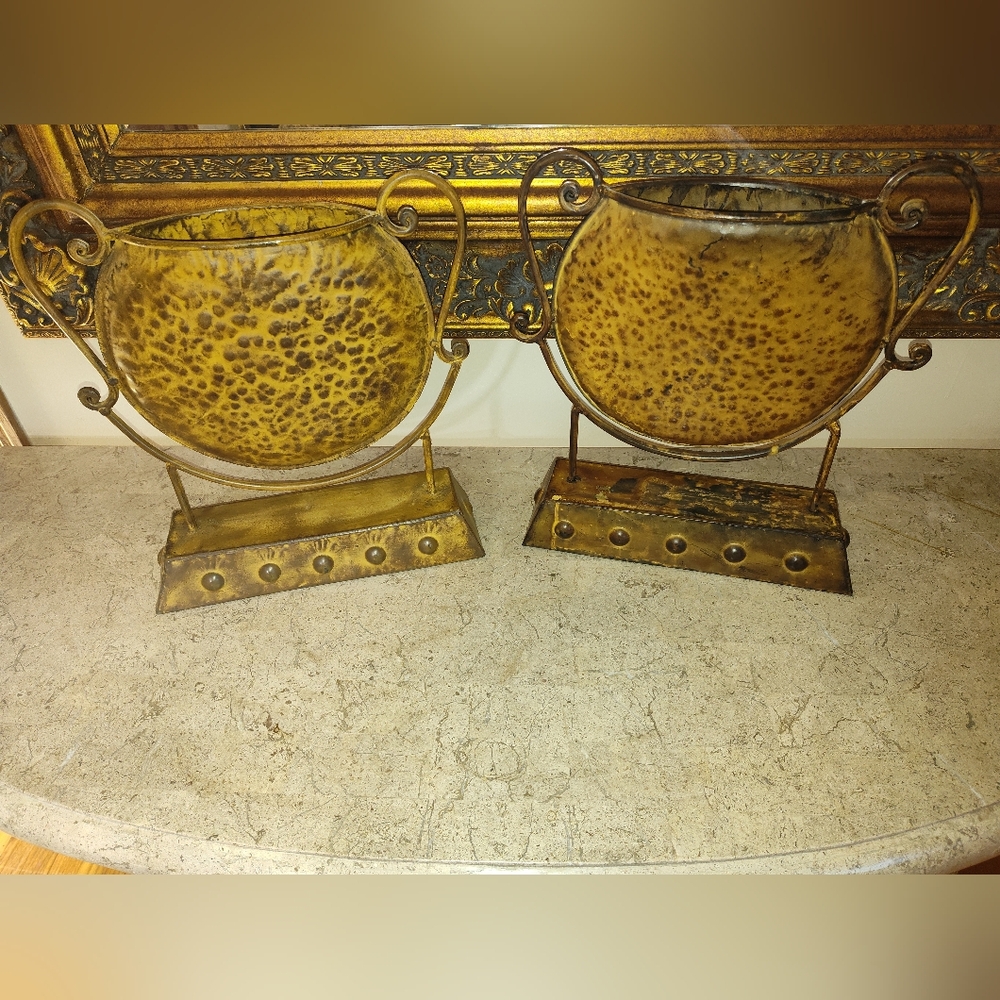 Elegant Gold and Brown Home Accents 2 Each